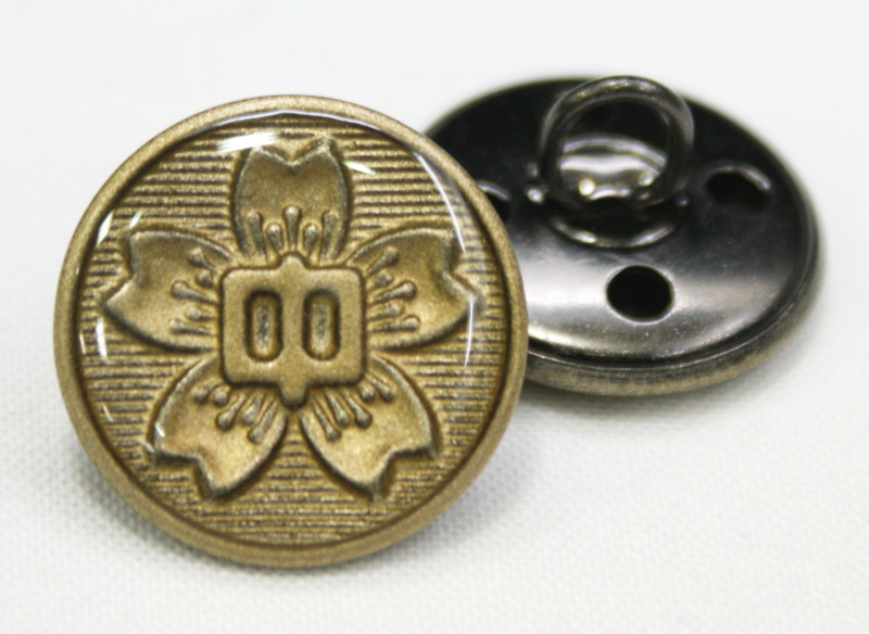 中生エポキカラーボタン（ゴールド）前ボタンと袖ボタン選べます ☆メール便対応☆ 廃番決定お早めに