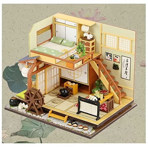 Smilerain ミニチュアハウス ドールハウスキット ミニチュア 和室キット 手作りキット ミニチュア 家具 キット 再生ドールハウス LED