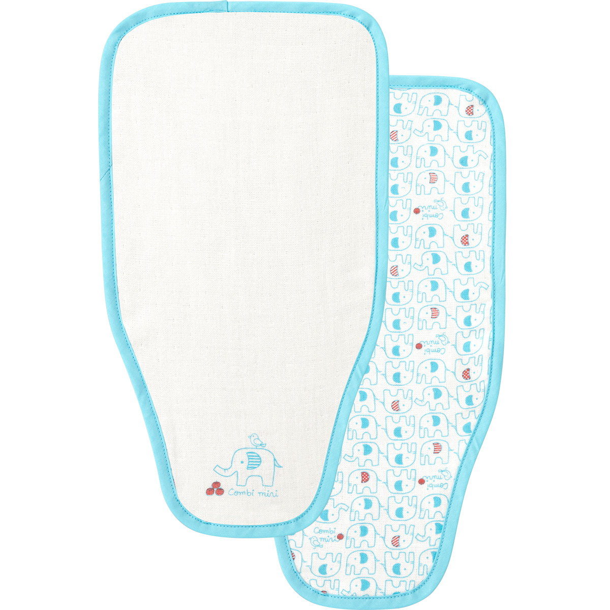 《コンビミニ》やわらか汗取りガーゼ2枚組（ぞう） : 男の子 | ガーゼ 新生児 汗取りパッド ベビー 背中 汗とりパット 汗とり 赤ちゃん 汗対策 こども 汗取り タオル ベビー用品 出産祝い ベビーグッズ 赤ちゃん用品 お昼寝 動物 アニマル コットンガーゼ