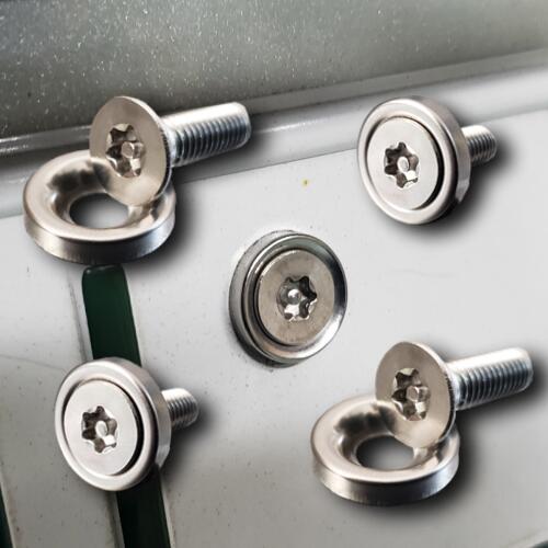 購入後レビュー記載をお約束してしただけるお客様限定価格   ねじ4本＆ワッシャー4枚セット ナンバープレート 盗難防止 セキュリティ ボルト M6×20 車・バイクのナンバープレート用  シルバー レンチ無し 盗難防止ボルト 防犯