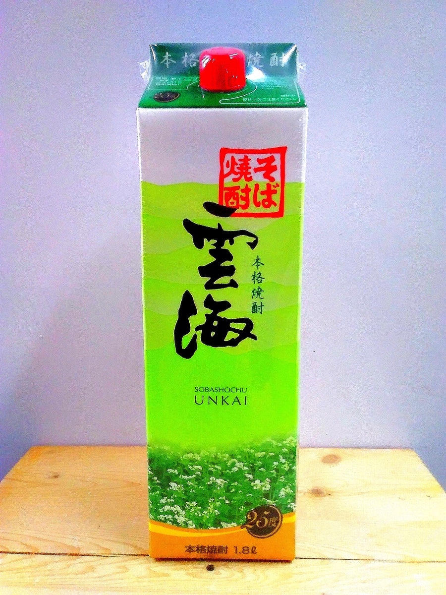 1ケース 6本入 送料1~2本60サイズ3~6本80サイズ7~8本100サイズ9~12本120サイズ 雲海酒造 本格そば焼酎25度 雲海 1.8Lパック