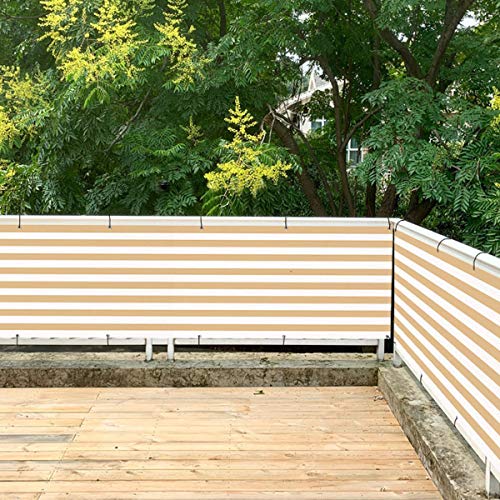 SUNNY GUARDバルコニーシェード 2.7×1m カーキ・ホワイト ベランダ目隠し オーニング