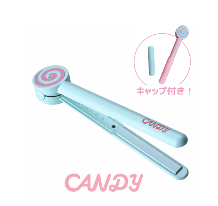 Candy ヘアアイロン Candy ヘアアイロン ピンク グリーン 全2色 2WAYストレート カール アイロン ストレートアイロン 巻き髪 コテ アイロン カール カールアイロン ヘアコテ コテヘアアイロン ストレート ヘア イオン コテアイロン