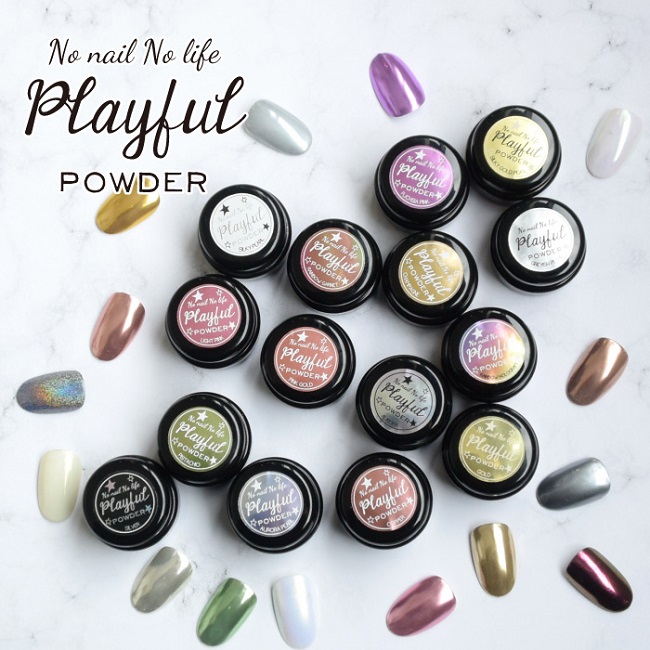 ミラーパウダー♪ 様々なラインナップが勢ぞろい♪  プレイフルパウダー（全15色） ／ ネイル ジェルネイル ネイルアート用品 ミラーパウダー メタリックネイル メタリックパウダー ミラーネイル クロムパウダー クロームパウダー オーロラ パール ゴールド シャンパン グリッター ピンク ニュアンスネイル ♪