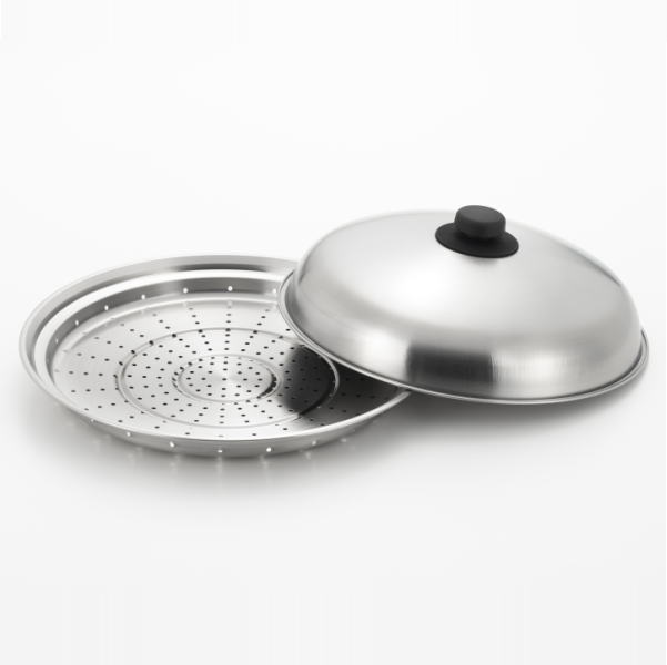 お家のフライパンにのせるだけで簡単蒸し料理 蒸し器 美味彩菜 フライパンにのせて使う蒸しプレート28～30cm（フタ付き） SJ3207