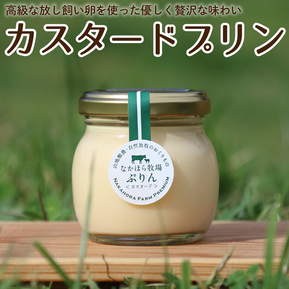 カスタードプリン 単品 新鮮な自然放牧牛乳とストレスフリーな放し飼い卵のこだわり素材で一つずつ手づくりした瓶入りプリン。無添加にこだわり化学的添加物不使用で誰でも安心｜ 父の日  なかほら牧場 プリン カスタード スイーツ 無添加 グラスフェッド オーガニック マツコの知らない世界i岩手 お取り寄せ 山地酪農 ランキング［冷蔵］