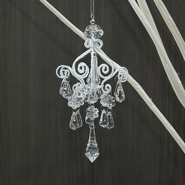 クリスマスリース イベント プレゼント パーティ クリスマスイブ スノー 雪 スター 星 サンタ スノーマン 飾りつけ 装飾 撮影 写真 冬 安い 《 クリスマス オーナメント 》★即日出荷★HARMONIER ハルモニア  ホワイトシャンデリアオーナメント オーナメント クリスマス インテリア 雑貨 ディスプレイ デコレーション パーツ 材料 ギフト