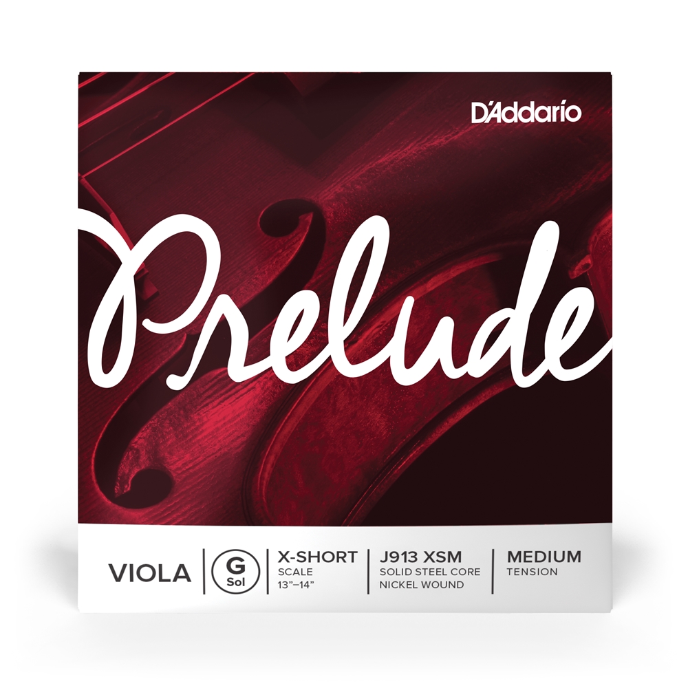 D'Addario ヴィオラ弦 J913 XSM PRELUDE G線 バラ弦 エクストラショートスケール ミディアムテンション  daddario ダダリオ ビオラ弦