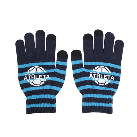 アスレタ（ATHLETA） ニットグローブ 5263 NVY スマホ対応 サッカー フットサル 防寒 手袋 （メンズ）