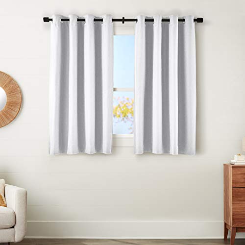 100%品質保証! 大人気新品 Amazonベーシック 窓パネル テクスチャードリネン ノイズ低減100%ブラックアウト ライナー グロメット 断熱材 132×137cm ホワイト integrateja.eu integrateja.eu
